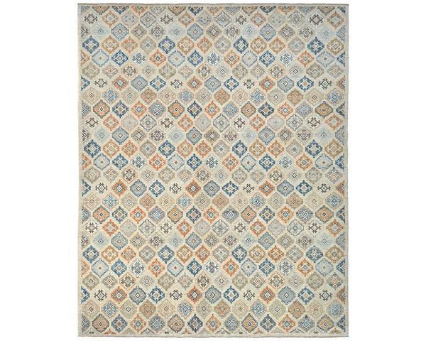 9X11'4 Beige Aryana Afghan Hand Knotted Veg Dye Wool Are Rug
